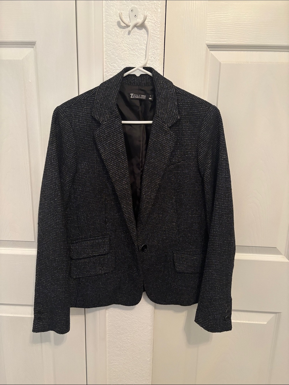 NY & co navy blue and black Textured Blazer size 12